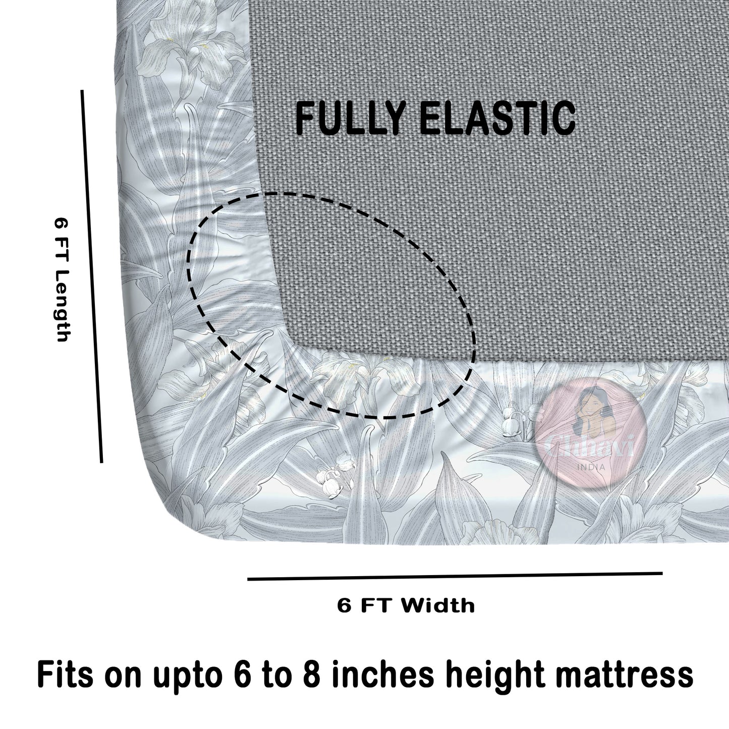 CHHAVI INDIA 210 TC Microfiber Fitted Double Size Printed Bedsheet With 2 Pillow covers