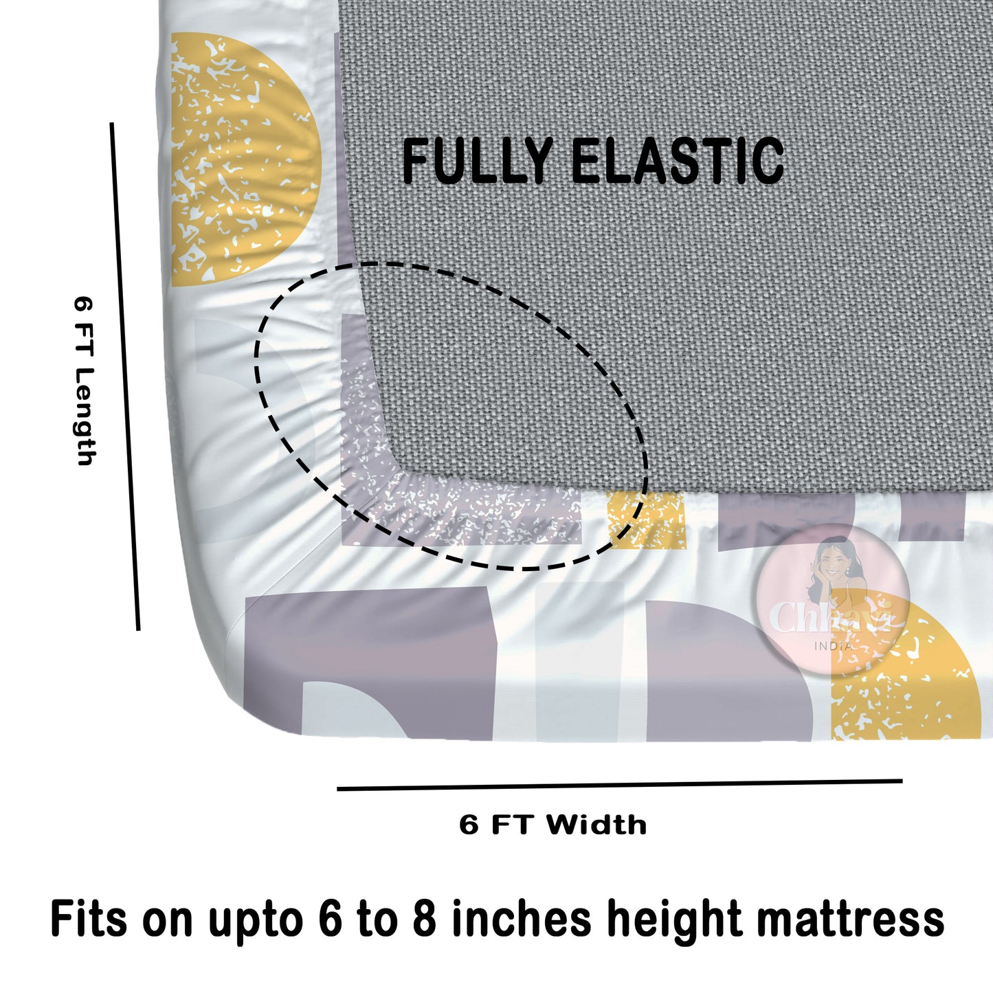 CHHAVI INDIA 210 TC Microfiber Fitted Double Size Printed Bedsheet With 2 Pillow covers