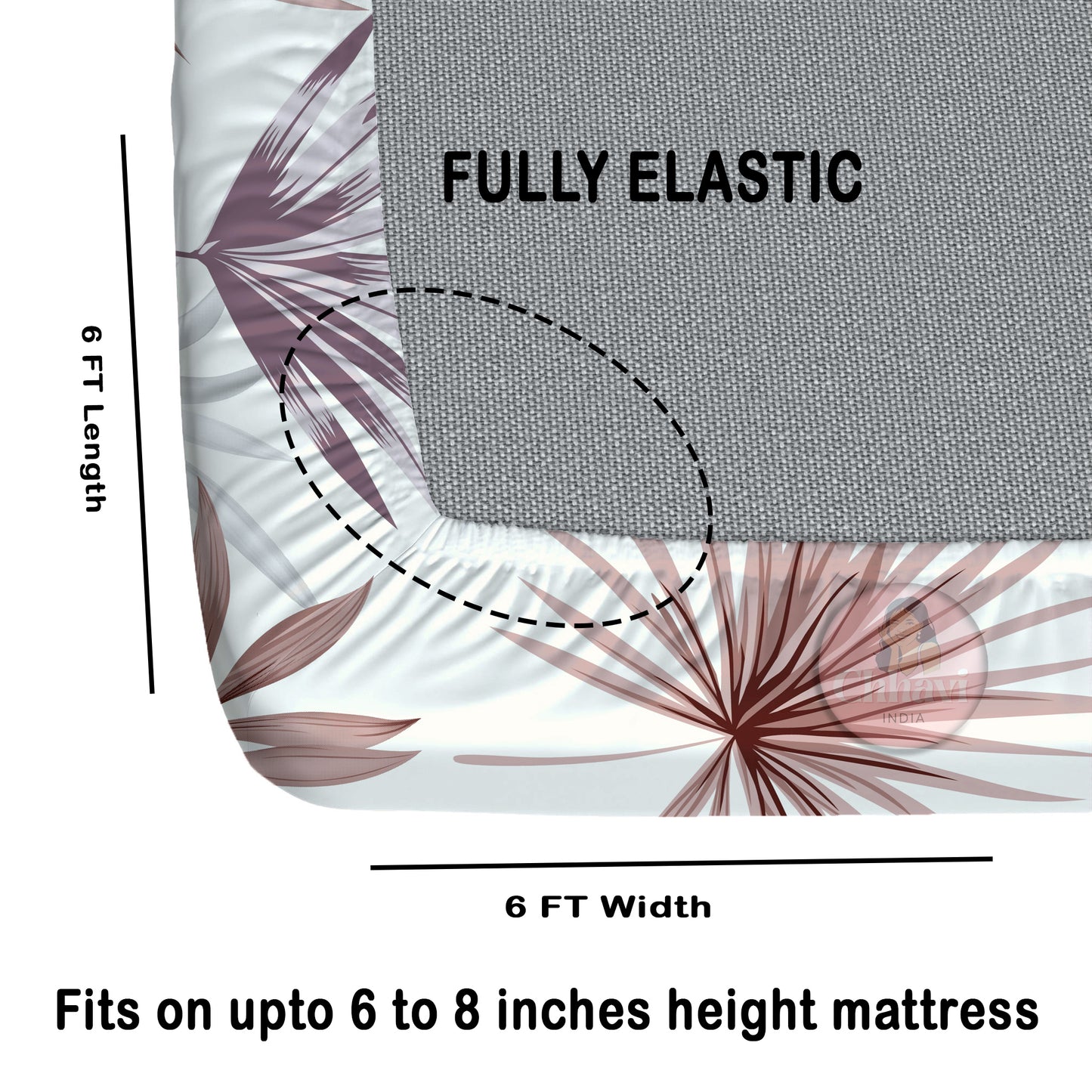 CHHAVI INDIA 210 TC Microfiber Fitted Double Size Printed Bedsheet With 2 Pillow covers