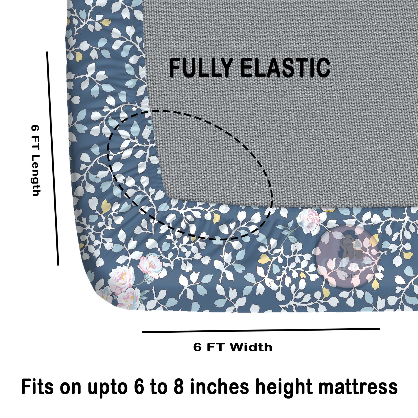 CHHAVI INDIA 210 TC Microfiber Fitted Double Size Printed Bedsheet With 2 Pillow covers