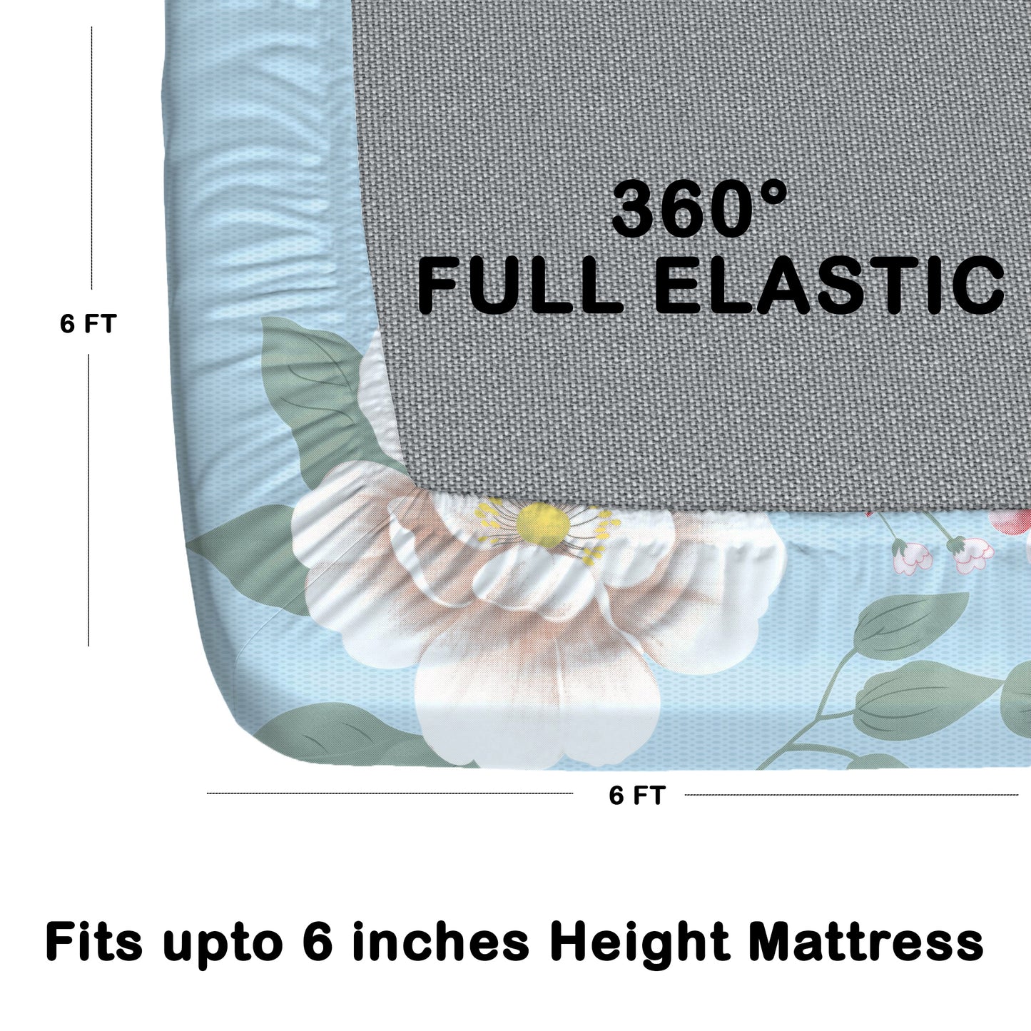 CHHAVI INDIA 210 TC Microfiber Double Fitted  Size Printed Bedsheet with pillow covers