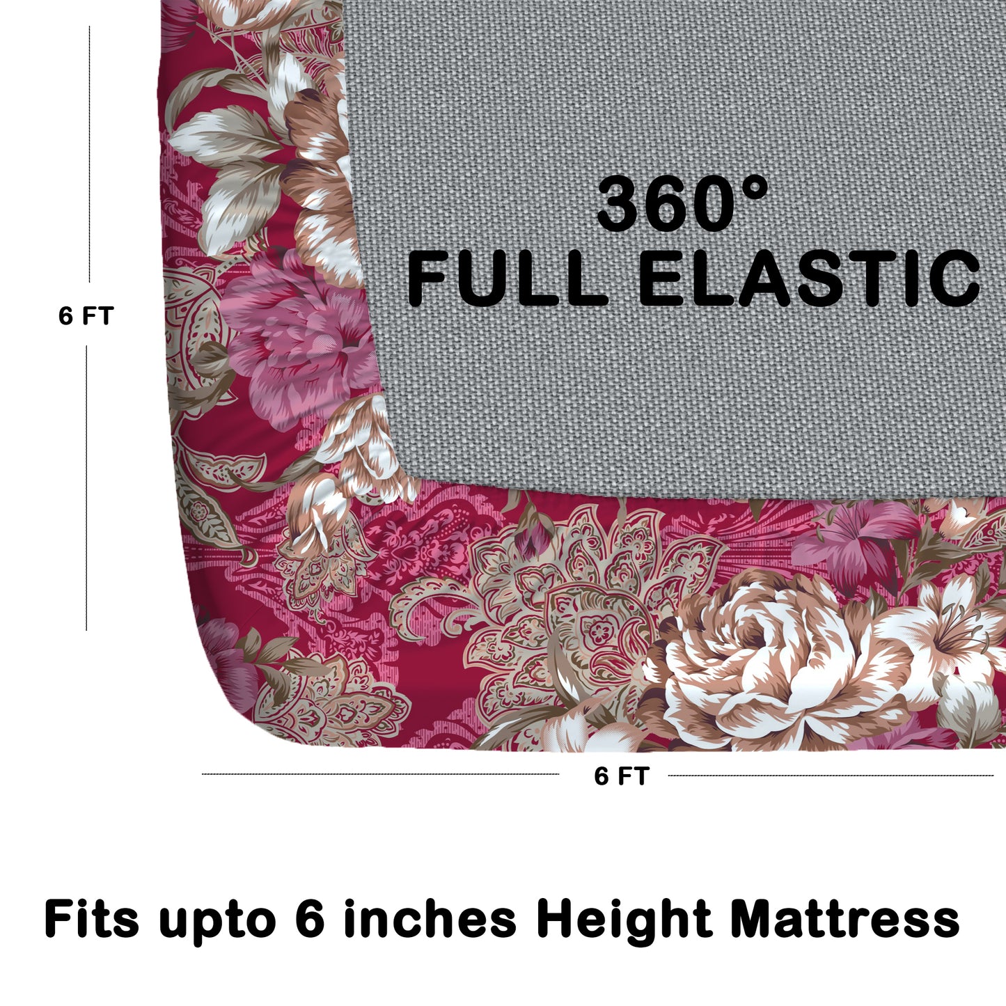 CHHAVI INDIA 210 TC Microfiber Double Fitted  Size Printed Bedsheet with pillow covers