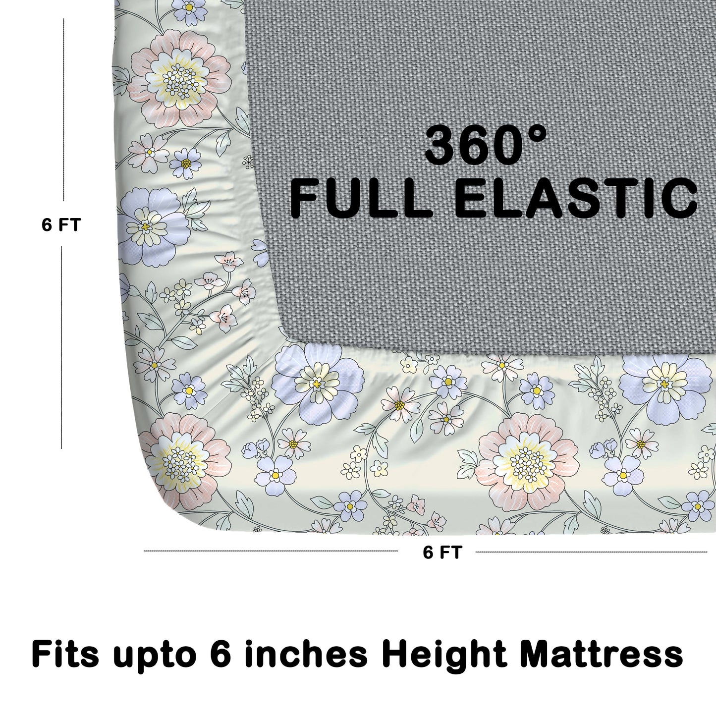 CHHAVI INDIA 210 TC Microfiber Double Fitted  Size Printed Bedsheet with pillow covers