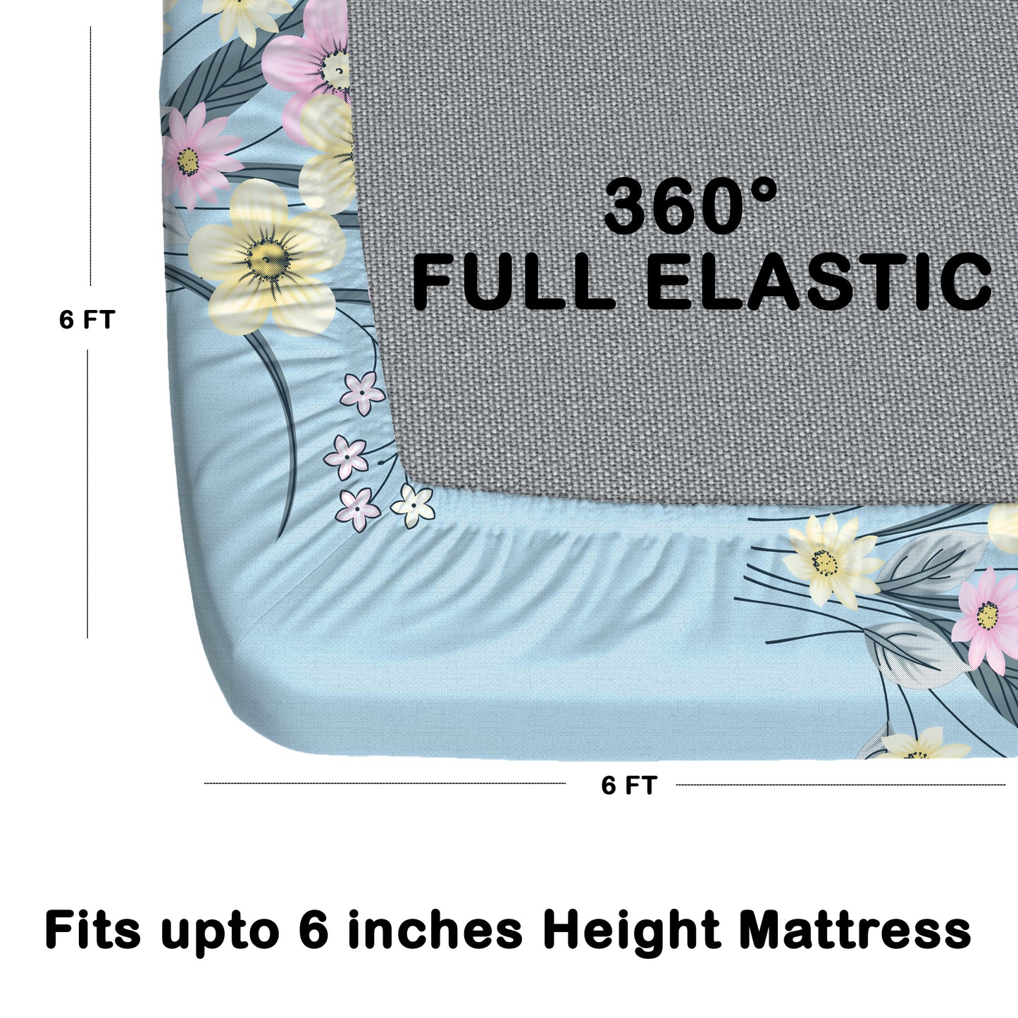 CHHAVI INDIA 210 TC Microfiber Double Fitted  Size Printed Bedsheet with pillow covers