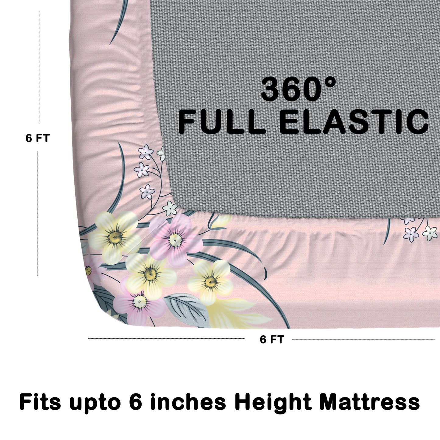 CHHAVI INDIA 210 TC Microfiber Double Fitted  Size Printed Bedsheet with pillow covers