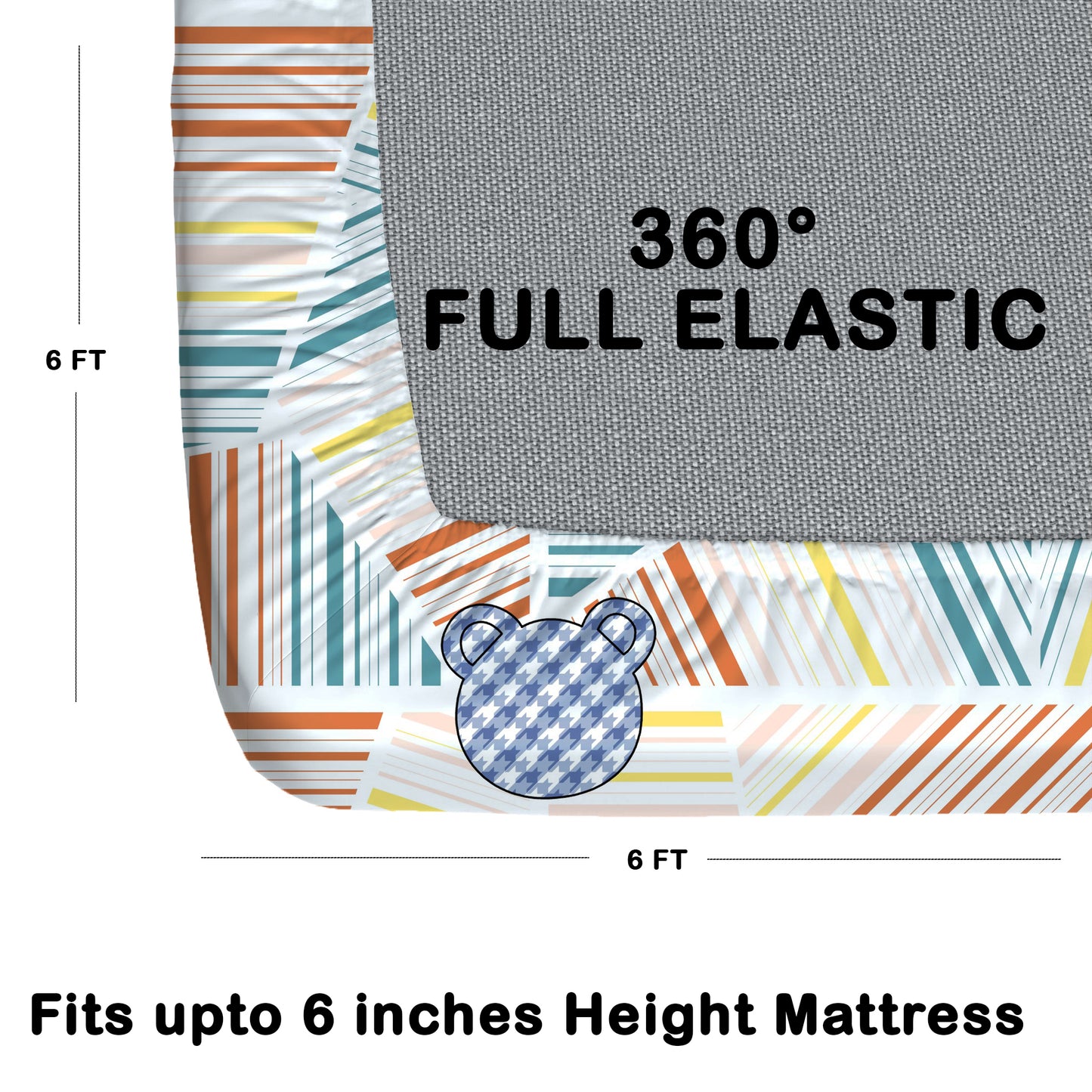 CHHAVI INDIA 210 TC Microfiber Double Fitted  Size Printed Bedsheet with pillow covers