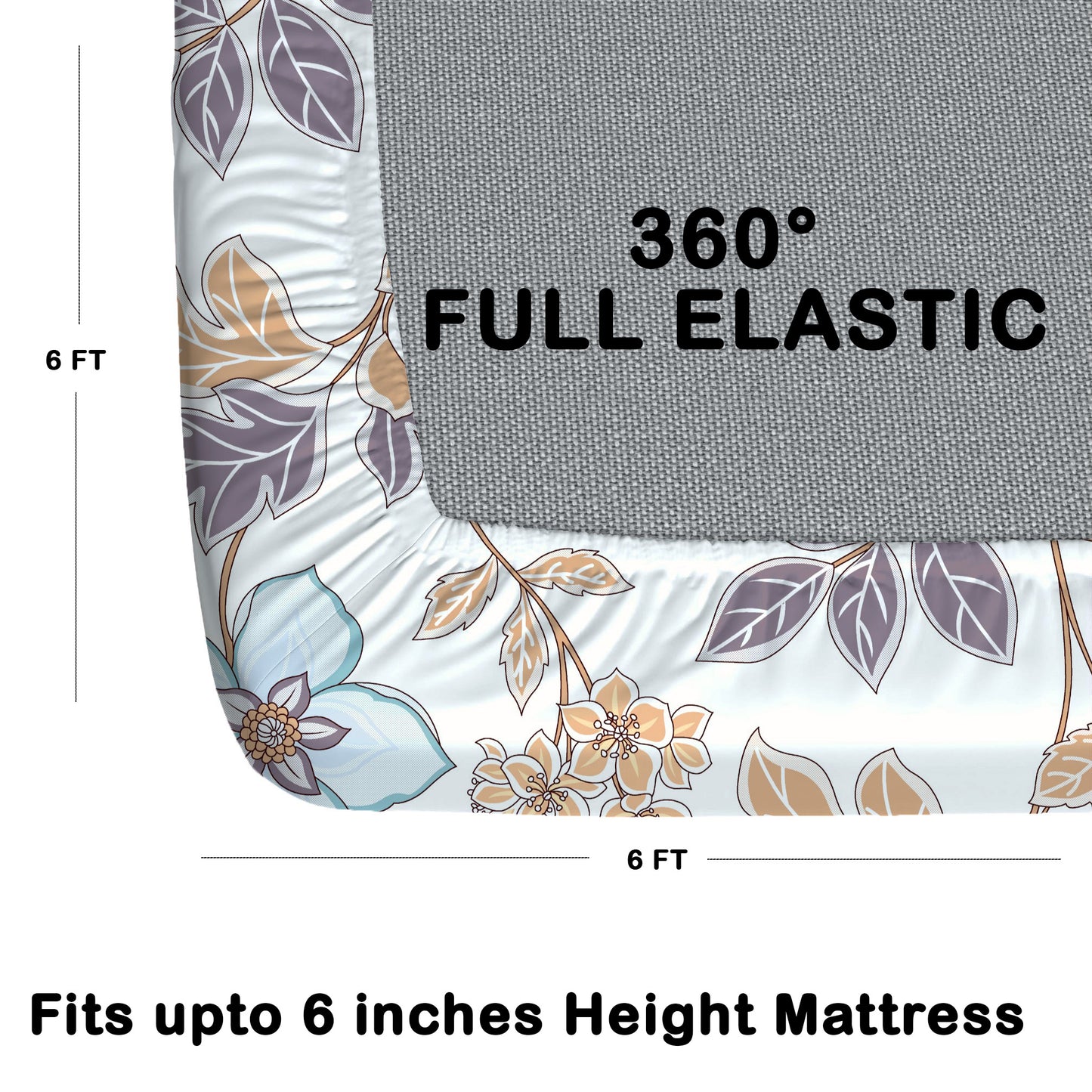 CHHAVI INDIA 210 TC Microfiber Double Fitted  Size Printed Bedsheet with pillow covers