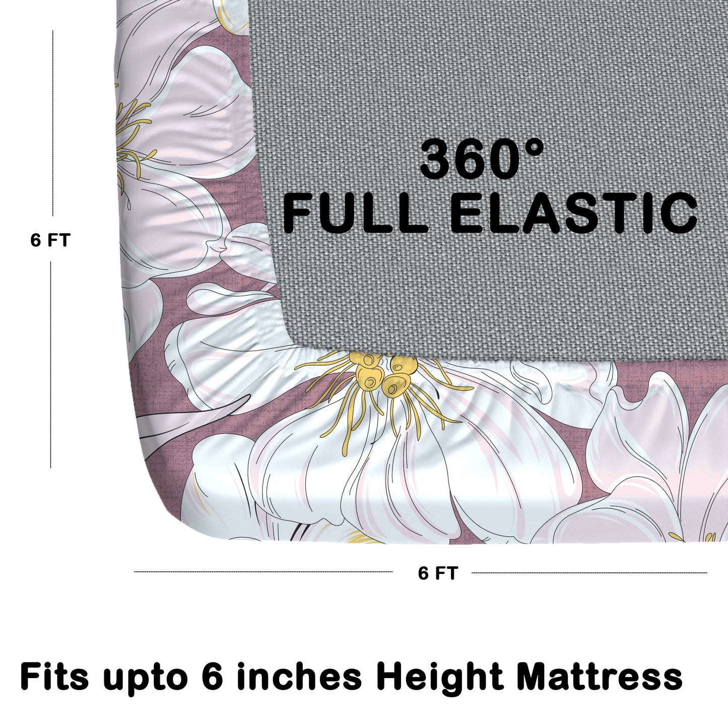 CHHAVI INDIA 210 TC Microfiber Double Fitted  Size Printed Bedsheet with pillow covers