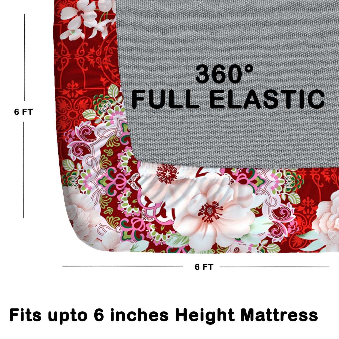 CHHAVI INDIA 210 TC Microfiber Double Fitted  Size Printed Bedsheet with pillow covers