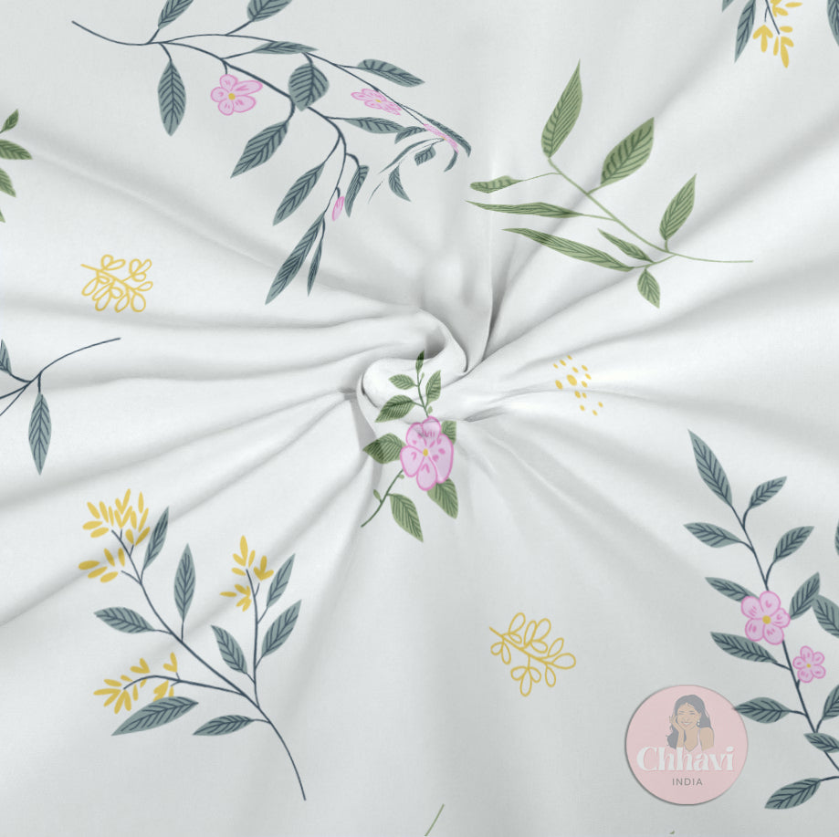 CHHAVI INDIA 210 TC Microfiber Printed Double Bedsheet With 2 Pillow Covers