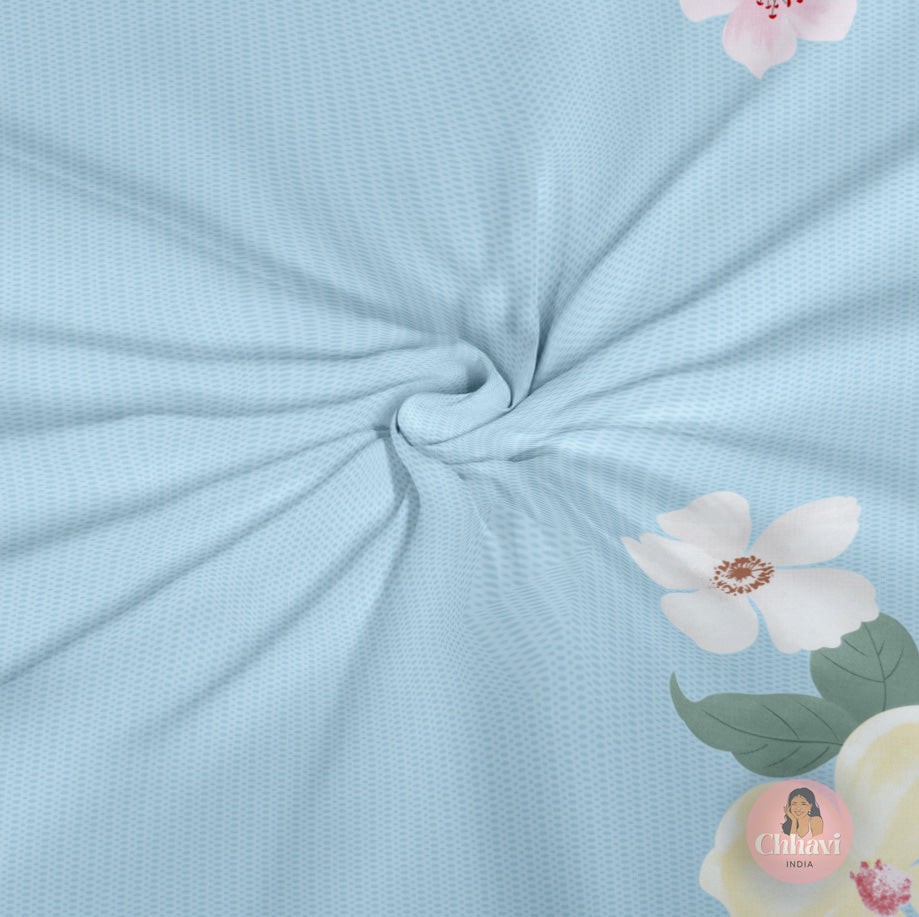 CHHAVI INDIA 210 TC Microfiber Printed Double Bedsheet With 2 Pillow Covers