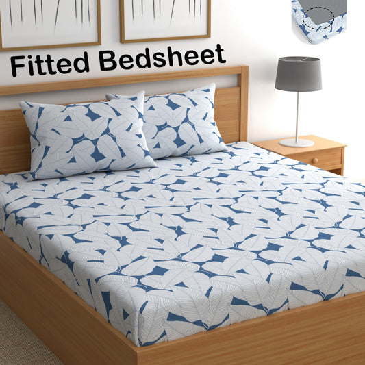 CHHAVI INDIA 210 TC Microfiber Fitted Double Size Printed Bedsheet