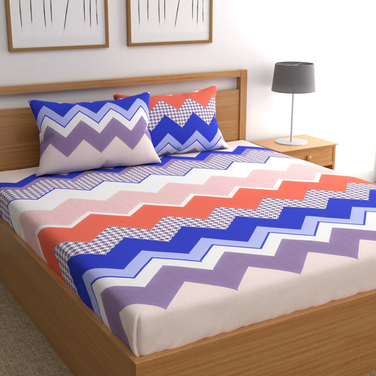 CHHAVI INDIA 210 TC Microfiber Printed King Size Bedsheet With Pillow Covers