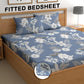 CHHAVI INDIA 210 TC Microfiber Double Fitted  Size Printed Bedsheet with pillow covers