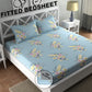 CHHAVI INDIA 210 TC Microfiber Double Fitted  Size Printed Bedsheet with pillow covers