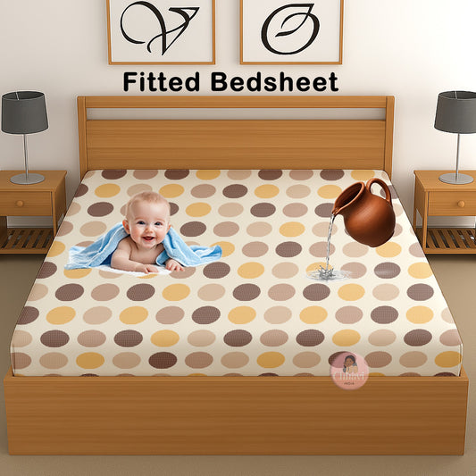 CHHAVI INDIA 210 TC Microfiber Waterproof Printed Fitted (Elastic) Bedsheet