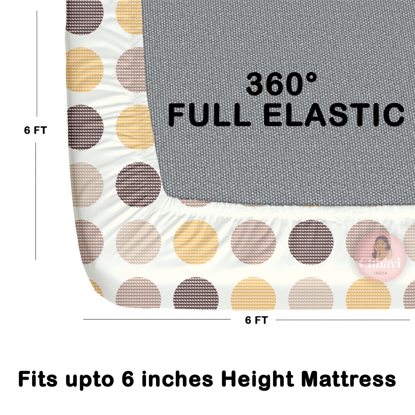 CHHAVI INDIA 210 TC Microfiber Waterproof Printed Fitted (Elastic) Bedsheet
