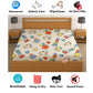 CHHAVI INDIA 210 TC Microfiber Waterproof Printed Fitted (Elastic) Bedsheet