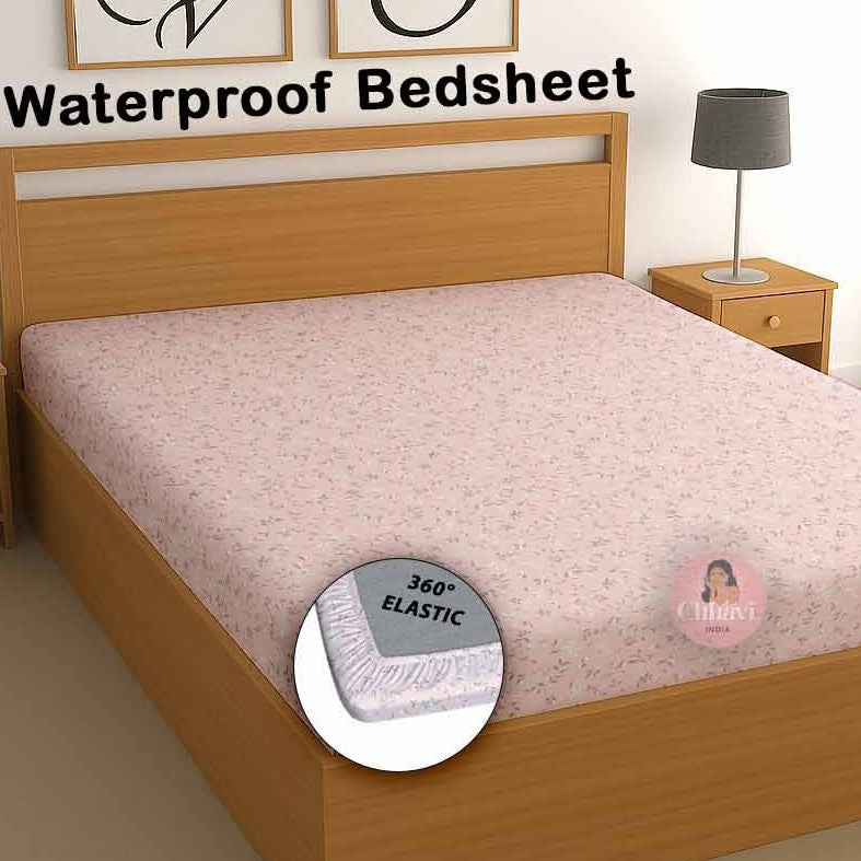 CHHAVI INDIA 210 TC Microfiber Waterproof Printed Fitted (Elastic) Bedsheet