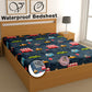 CHHAVI INDIA 210 TC Microfiber Waterproof Printed Fitted (Elastic) Bedsheet