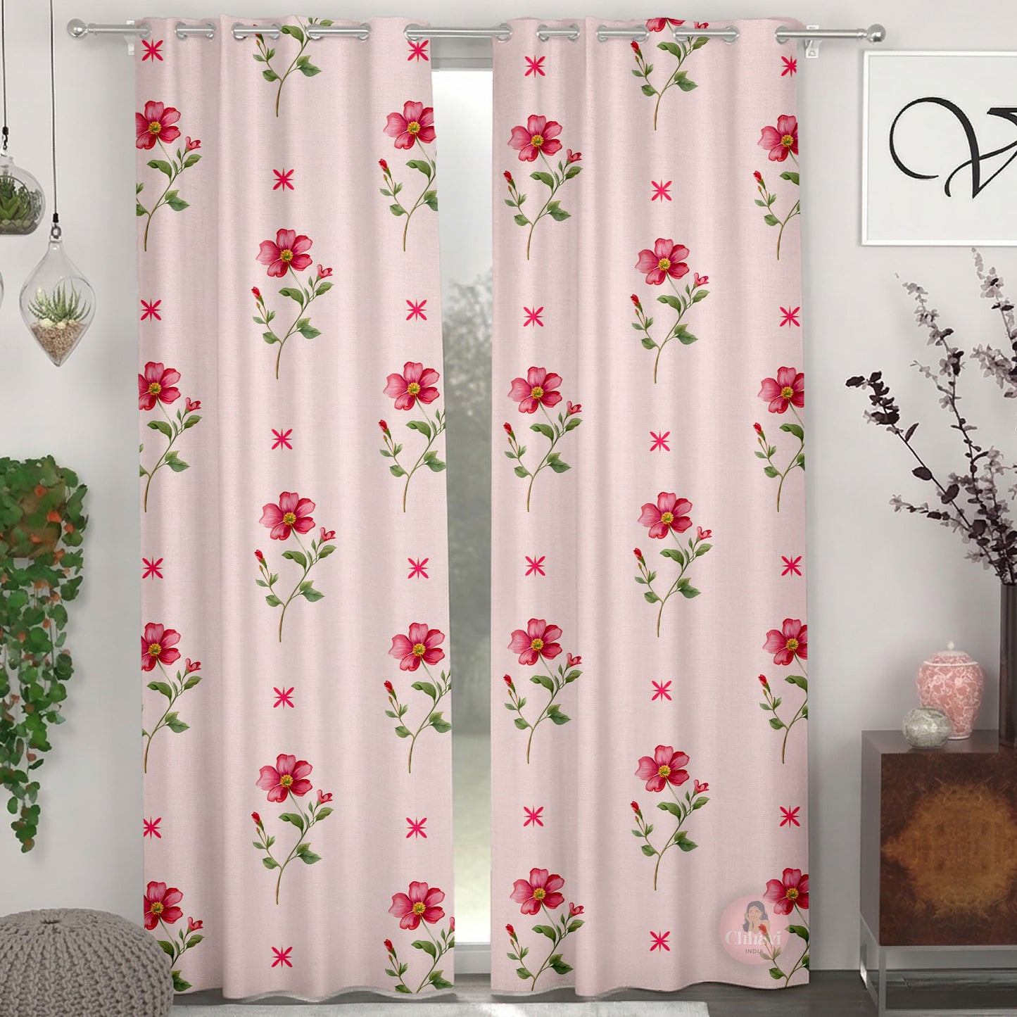 CHHAVI INDIA DESIGNER PRINTED DOOR CURTAIN PACK OF 2