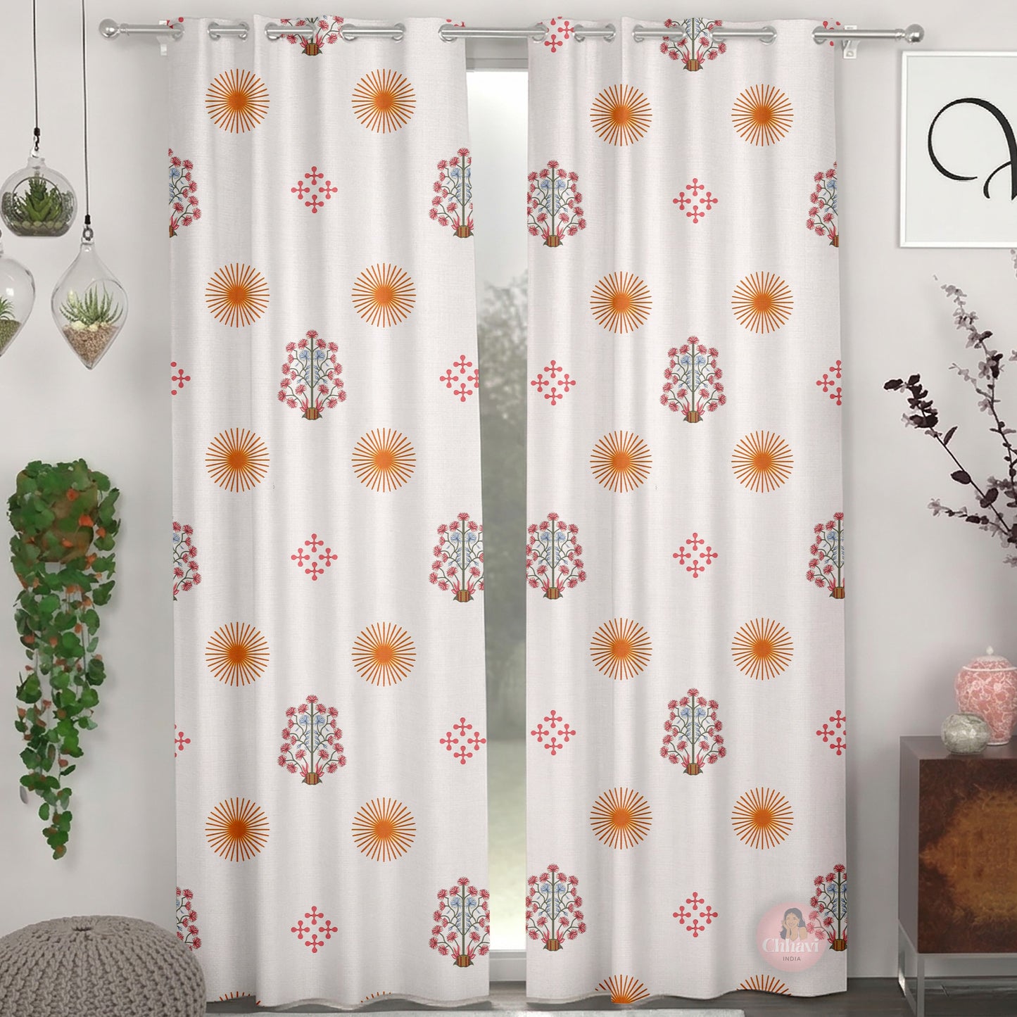 CHHAVI INDIA DESIGNER PRINTED DOOR CURTAIN PACK OF 2