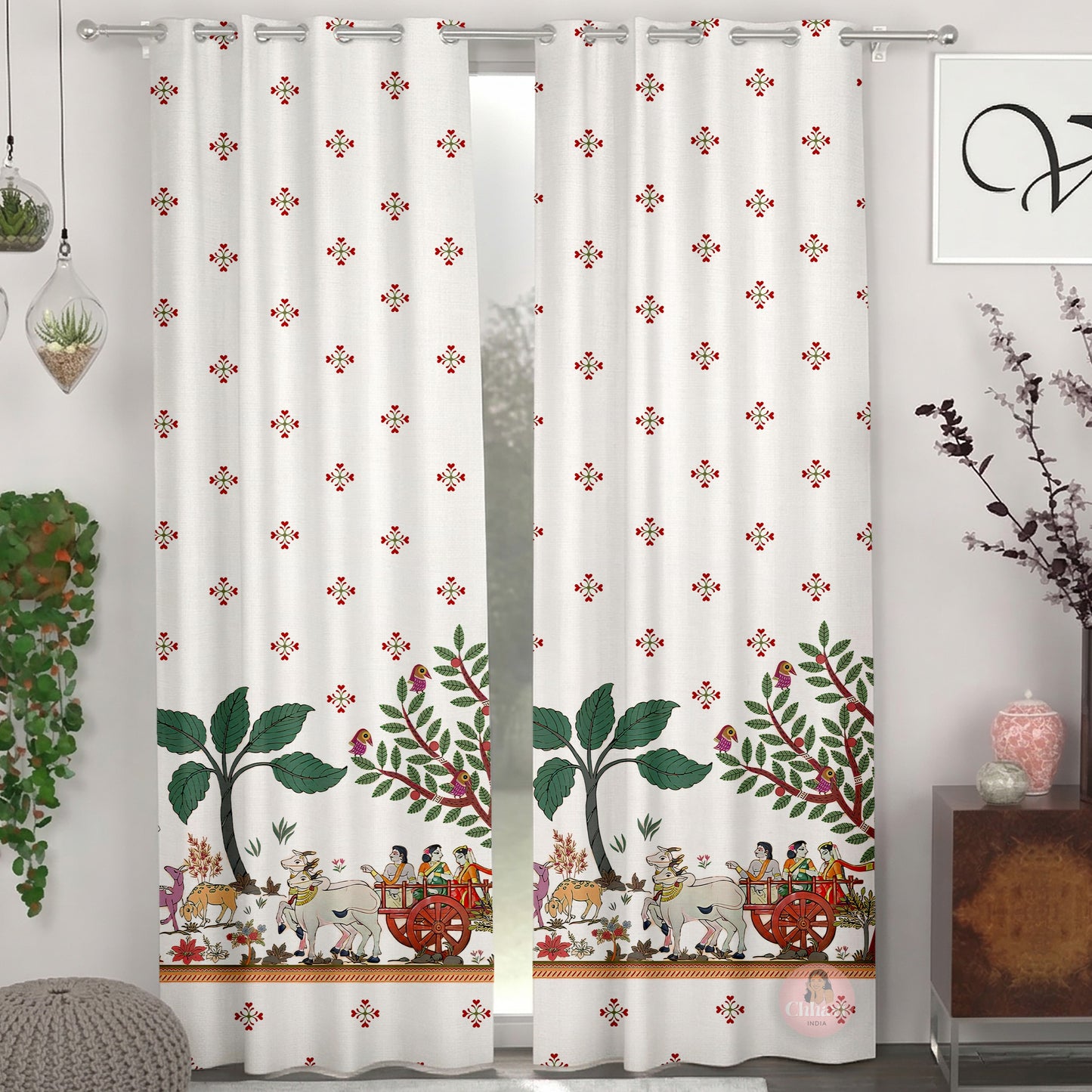 CHHAVI INDIA DESIGNER PRINTED DOOR CURTAIN PACK OF 2