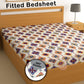 CHHAVI INDIA 210 TC Microfiber Waterproof Printed Fitted (Elastic) Bedsheet