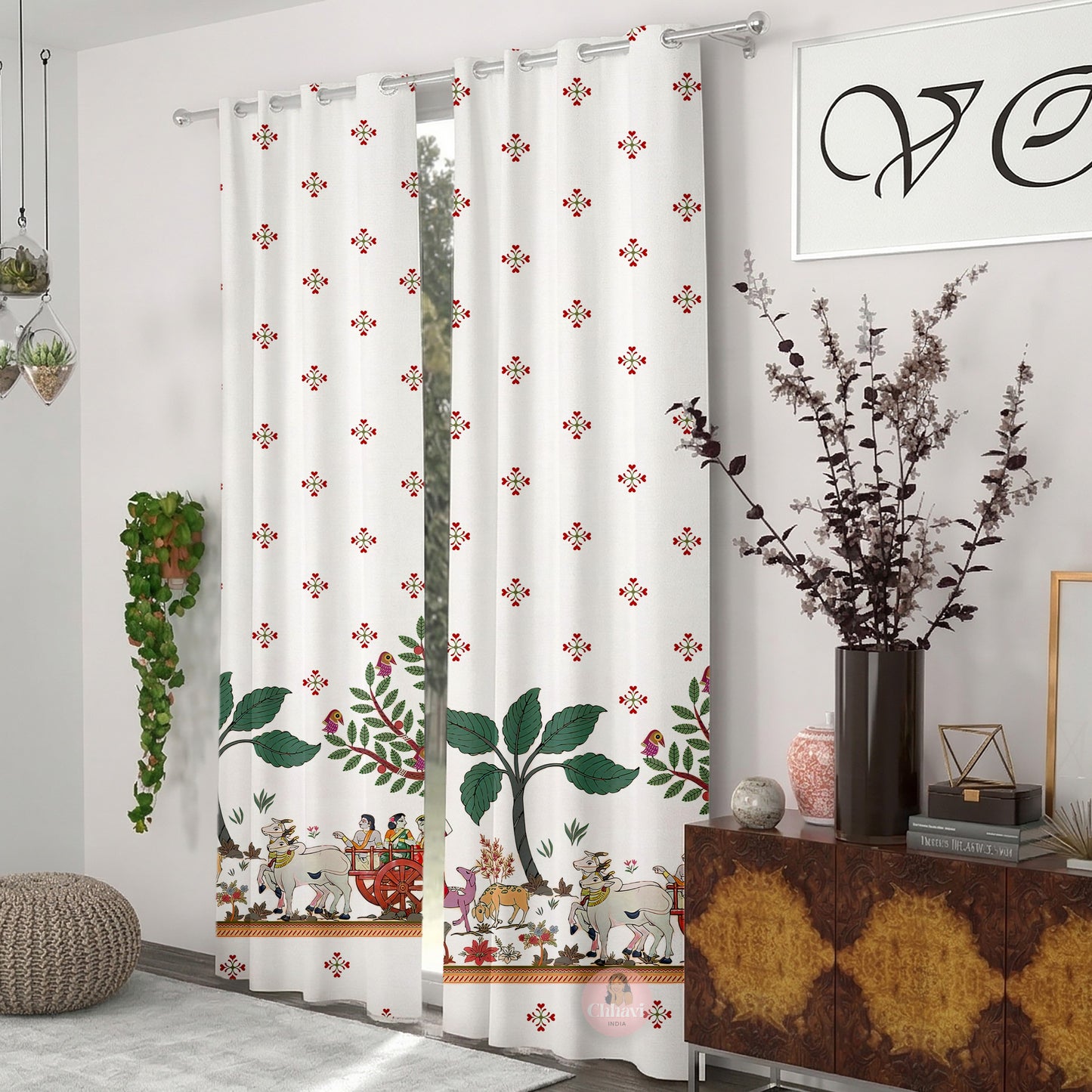 CHHAVI INDIA DESIGNER PRINTED DOOR CURTAIN PACK OF 2