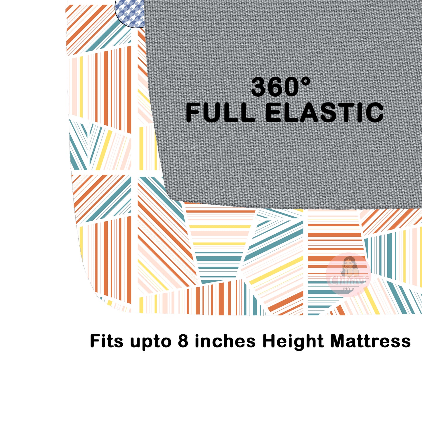 CHHAVI INDIA 210 TC Microfiber Waterproof Printed Fitted (Elastic) Bedsheet