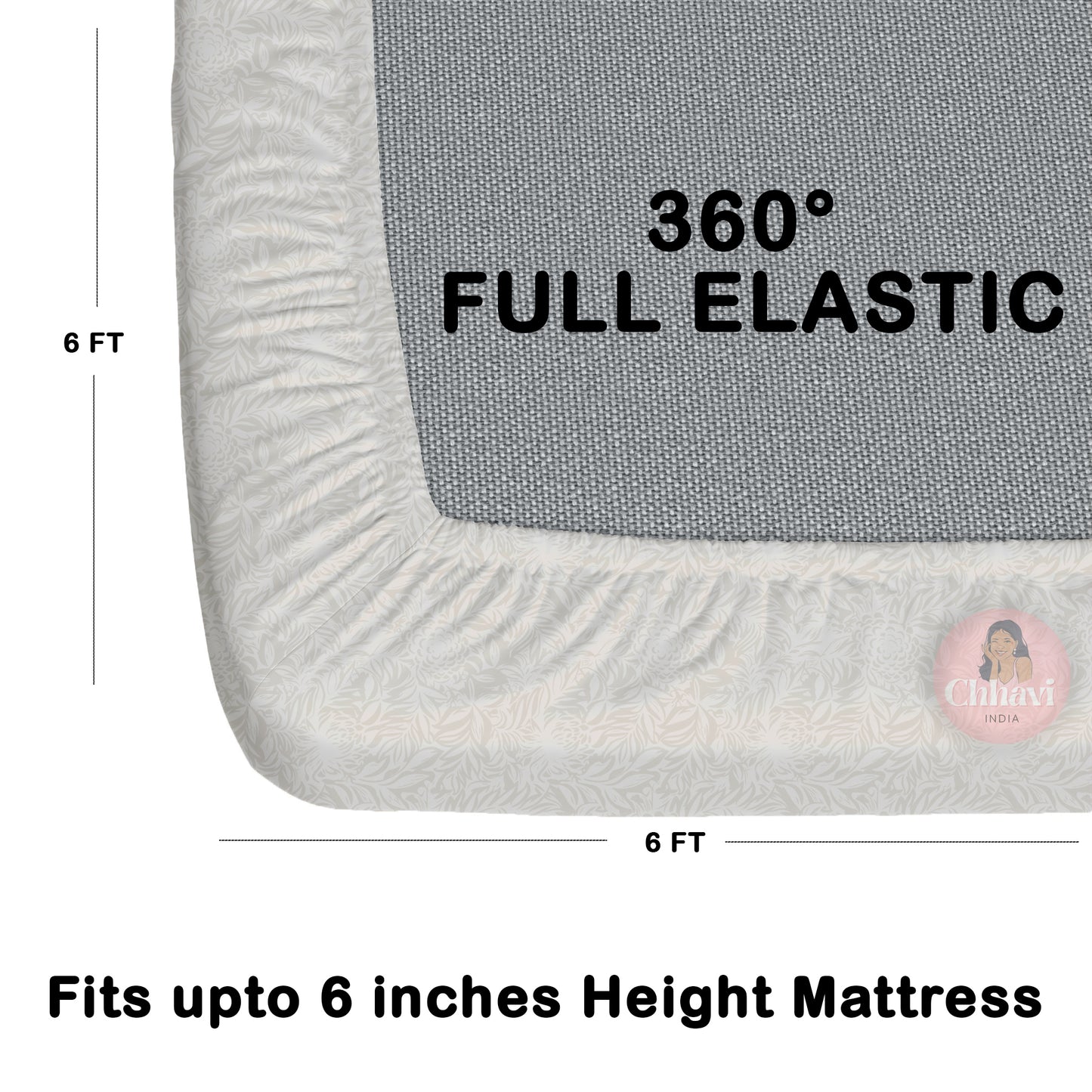 CHHAVI INDIA 210 TC Microfiber Waterproof Printed Fitted (Elastic) Bedsheet