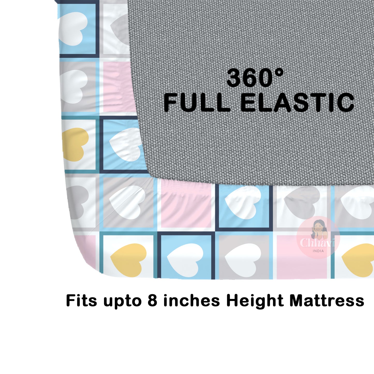 CHHAVI INDIA 210 TC Microfiber Waterproof Printed Fitted (Elastic) Bedsheet