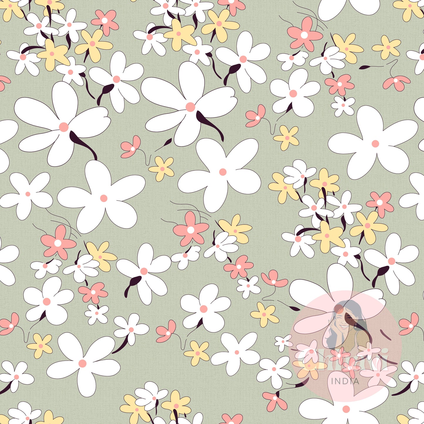 CHHAVI INDIA 210 TC Microfiber Waterproof Printed Fitted (Elastic) Bedsheet