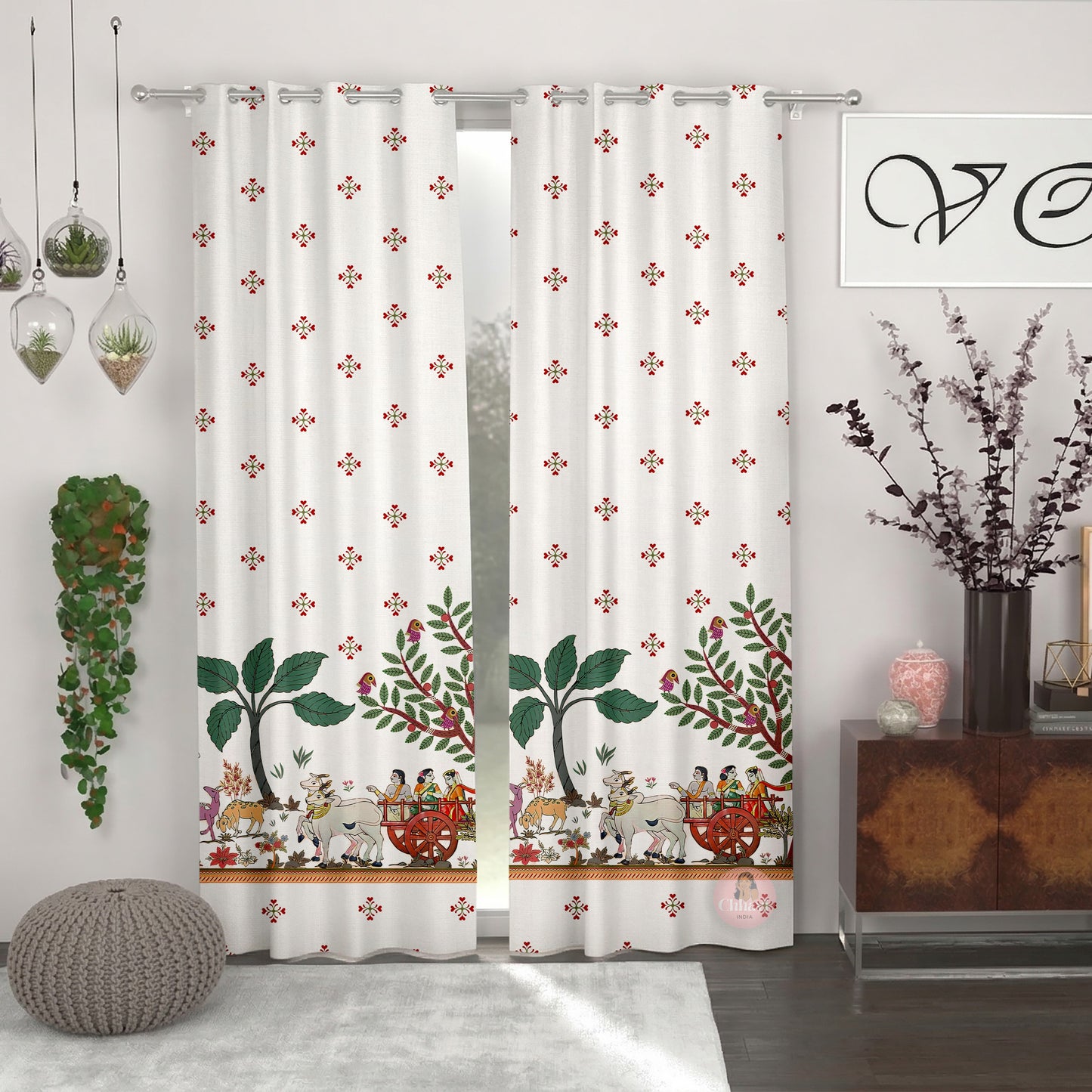 CHHAVI INDIA DESIGNER PRINTED DOOR CURTAIN PACK OF 2