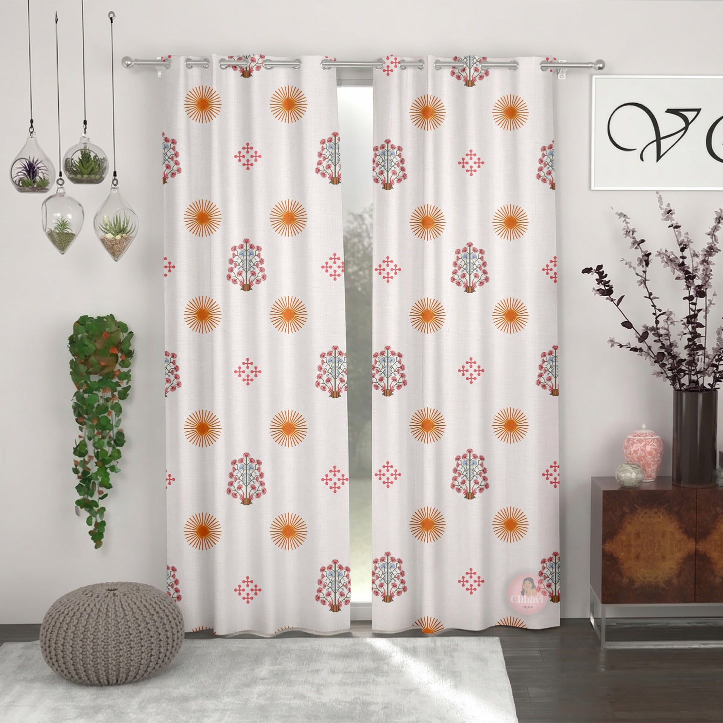 CHHAVI INDIA DESIGNER PRINTED DOOR CURTAIN PACK OF 2