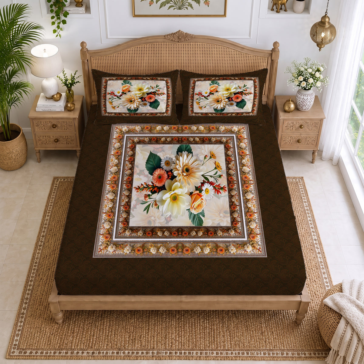 CHHAVI INDIA 210 TC Microfiber Printed King Size Bedsheet With 2 Pillow Covers (Copy)
