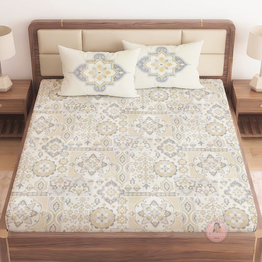 CHHAVI INDIA 210 TC Microfiber Printed King Size Bedsheet With Pillow Covers