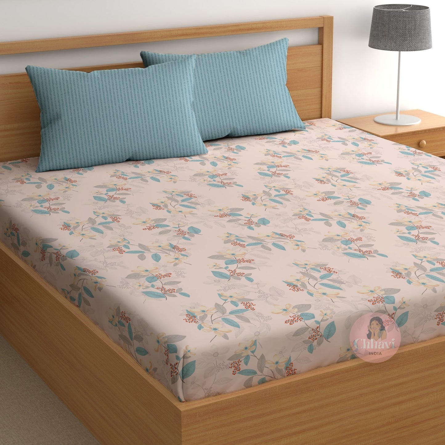 CHHAVI INDIA 210 TC Microfiber Printed King Size Bedsheet With 2 Pillow Covers