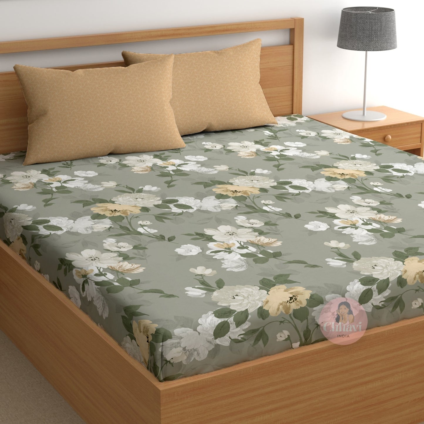CHHAVI INDIA 210 TC Microfiber Printed King Size Bedsheet With 2 Pillow Covers
