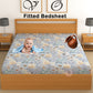 CHHAVI INDIA 210 TC Microfiber Waterproof Printed Fitted (Elastic) Bedsheet