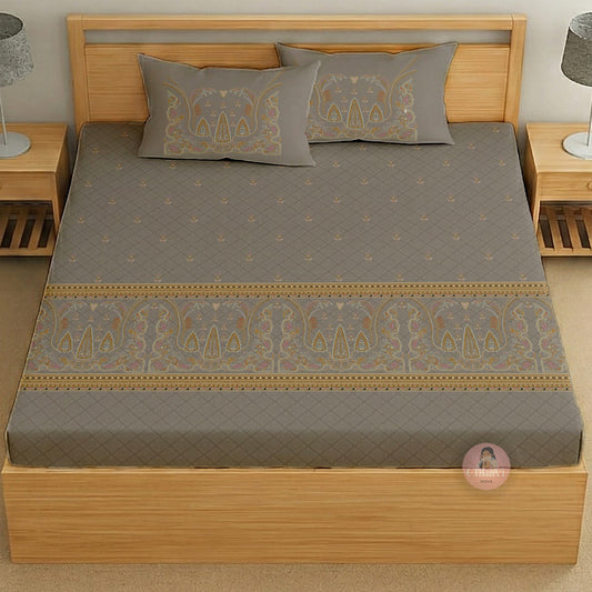 CHHAVI INDIA 210 TC Microfiber Printed King Size Bedsheet With 2 Pillow Covers