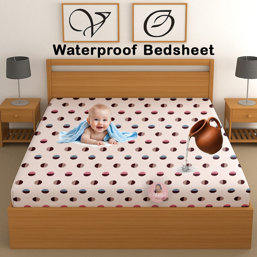CHHAVI INDIA 210 TC Microfiber Waterproof Printed Fitted (Elastic) Bedsheet