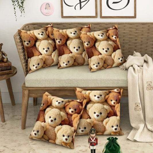 CHHAVI INDIA Microfiber Cushions Cover Pack of 5