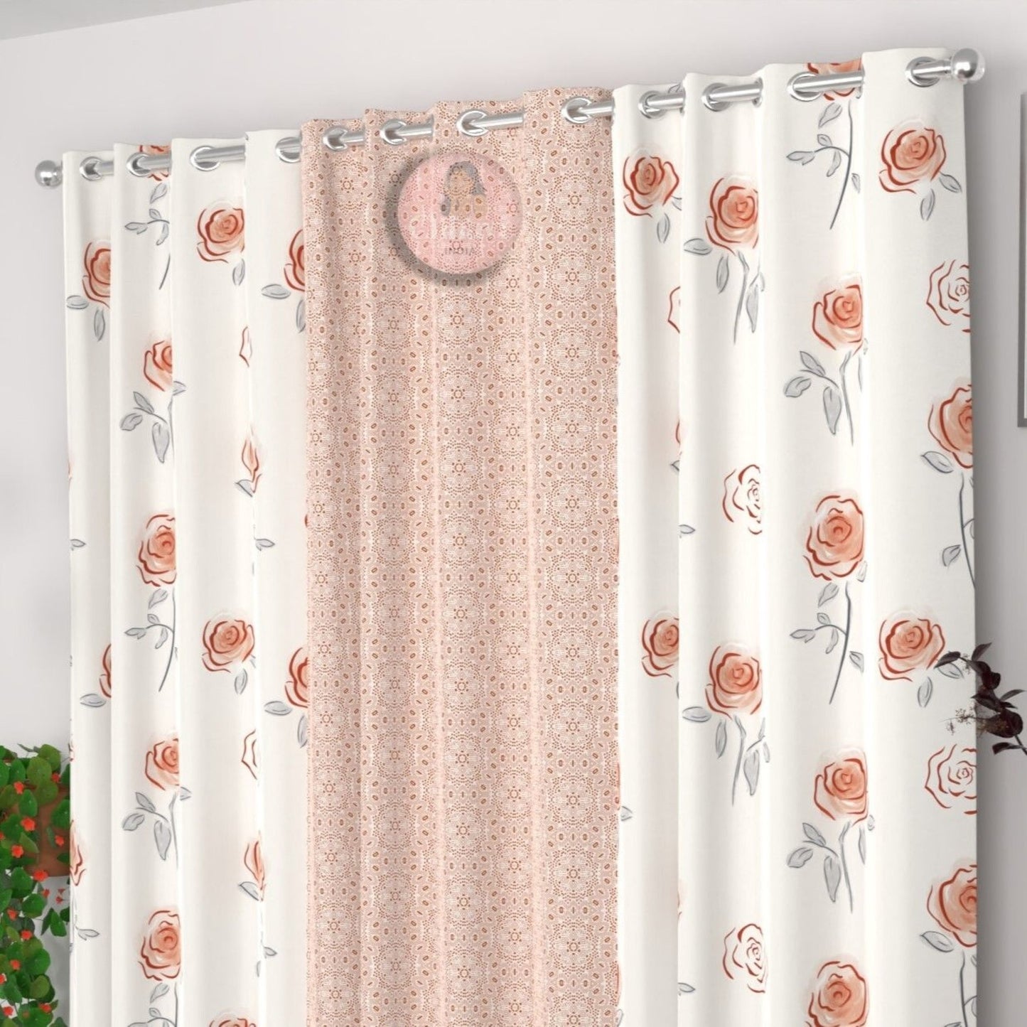 CHHAVI INDIA DESIGNER PRINTED DOOR CURTAIN PACK OF 3