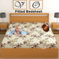 CHHAVI INDIA 210 TC Microfiber Waterproof Printed Fitted (Elastic) Bedsheet