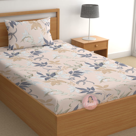 CHHAVI INDIA 180 TC Microfiber Printed Single Bedsheet With 1 Pillow Cover