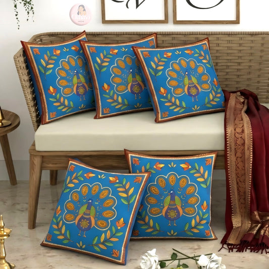 CHHAVI INDIA Microfiber Cushions Cover Pack of 5