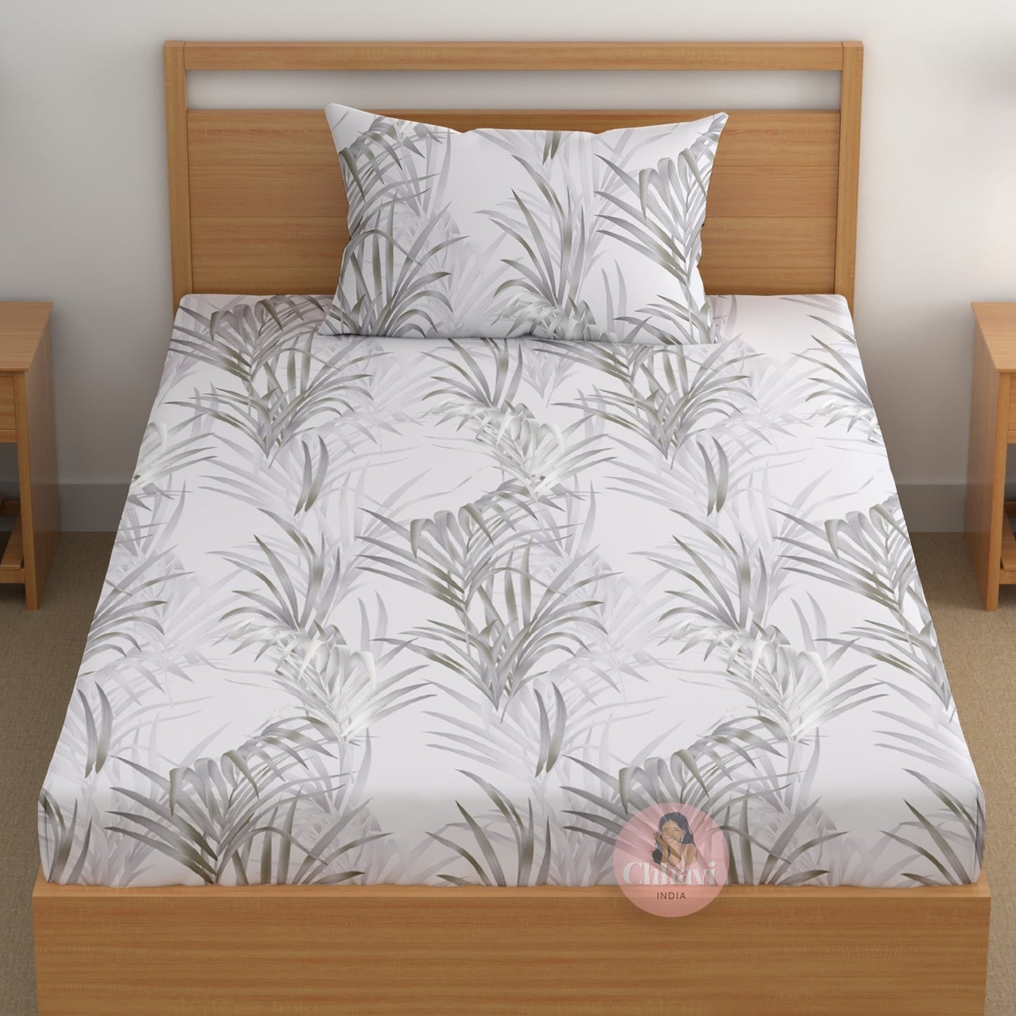CHHAVI INDIA 180 TC Microfiber Printed Single Bedsheet With 1 Pillow Cover