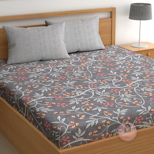 CHHAVI INDIA 210 TC Microfiber Printed King Size Bedsheet With Pillow Covers