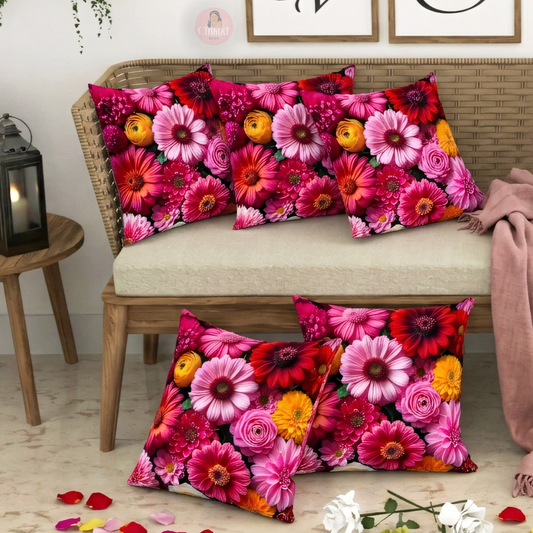 CHHAVI INDIA Microfiber Cushions Cover Pack of 5